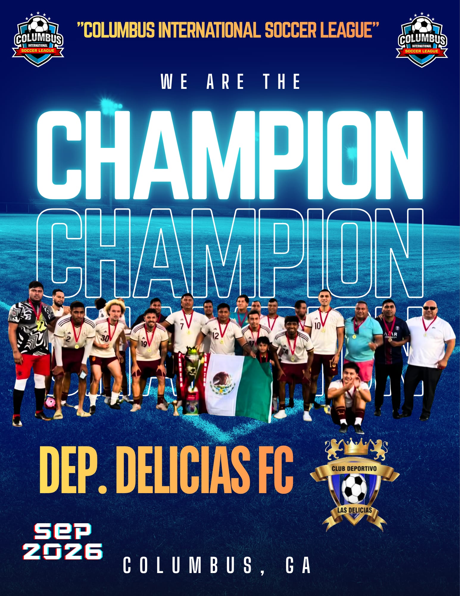 Dep. Delicias FC championship team poster
