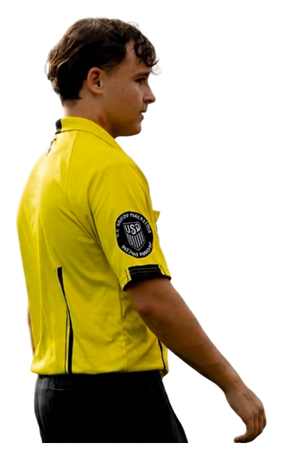 CISL referee in yellow matchday shirt